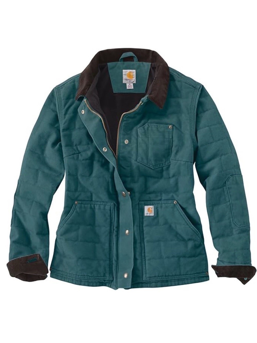 Carhartt Newhope‎ Jacket Sandstone Quilted Size Medium Dark Teal Blue Green